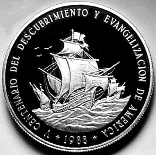 Dominican Republic 1988 1 Peso 500th Anniversary,  - - - Silver Piedfort Proof - - - Rare