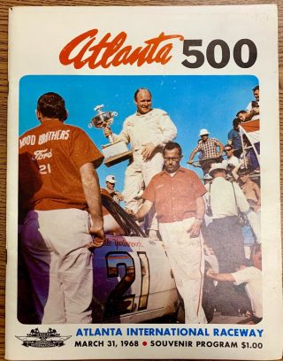 Rare 1968 Atlanta 500 Nascar Racing Program Plus Lineup Card Insert