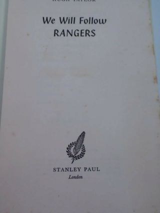 We Will Follow Rangers (Hugh Taylor - 1961) Rare Hardback Rangers Book  4