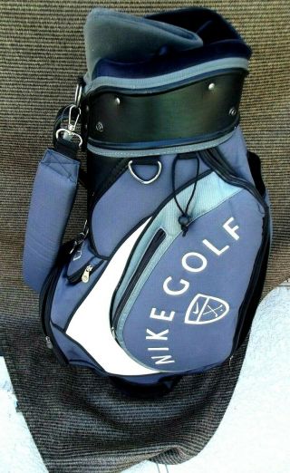 Rare Vtg Nike Navy Blue Tour Golf Cart Carry Bag 7 Way Divider