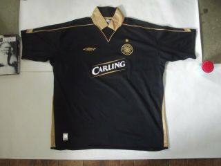 Celtic 2003 2004 Away Shirt Rare Carling Black (xxl)