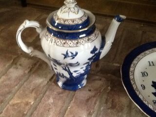 Booths Real Old Willow Coffee Pot Server Rare Gold Server Blue A 8025