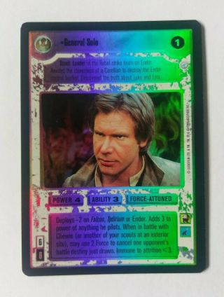 Star Wars Swccg Limited Black Border Endor Ultra Rare Foil Card General Solo