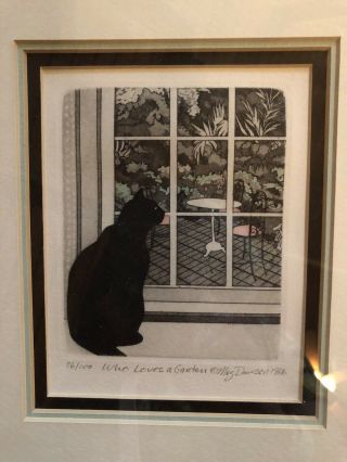 Cat Looking Out window Rare Meg Dawson Signed Limited Edition 86/100 1986 4