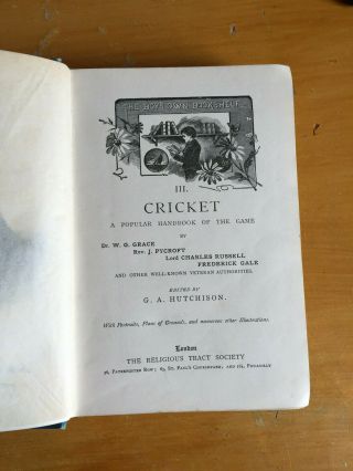 1890 Boys Own Bookshelf lll CRICKET popular handbook of game Rare 1st Edition 2