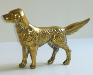 Rare Heavy Antique Brass Figure Of An English Setter Dog -
