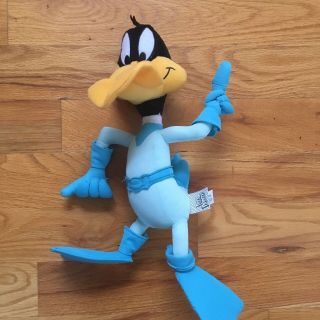 Looney Tunes Duck Rodgers Daffy Duck Plush Doll Toy Warner Bros Rare 14”