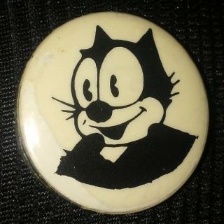 Felix The Cat Cartoon Vintage Badge Button Pin Authentic Rare L@@k E