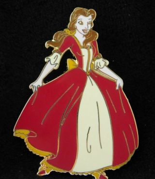 Rare Disney Collectible Pin Beauty And The Beast Belle In Red & Yellow Dress