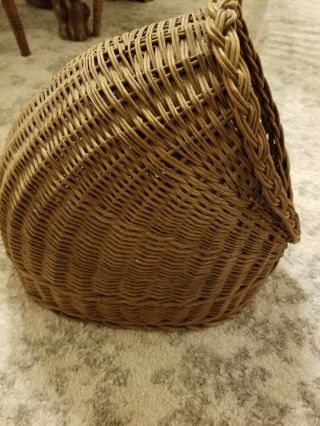 Rare vintage Wicker Rattan Cat Dog Pet Bed Cubby Basket 3