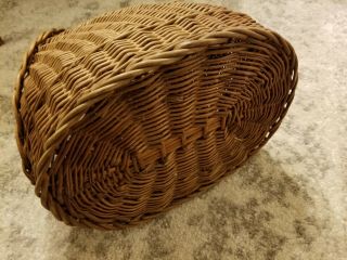 Rare vintage Wicker Rattan Cat Dog Pet Bed Cubby Basket 5