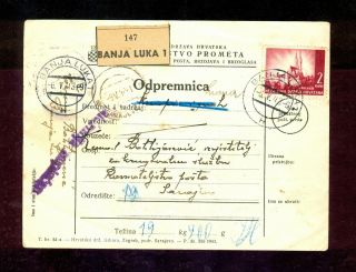 Croatia 1943 Very Rare Croation Version Of This Despatch Formular / 2 Scans