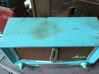 vintage radio Arvin model 956T turquoise twin speakers - rare 2