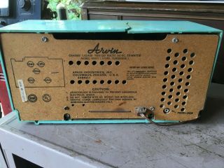 vintage radio Arvin model 956T turquoise twin speakers - rare 5