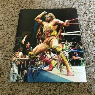 Ultimate Warrior Signed Autographed 8x10 Photo Wwe Rare Cool Entrance Wwf B