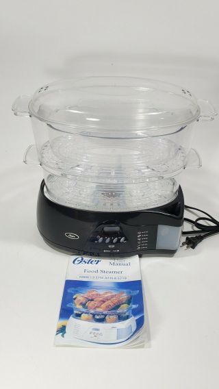 Oster 5716 2 Tier 6 - Quart Food Vegetable Rice Steamer Rare Black Instructions