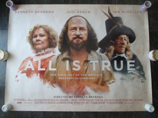 All Is True Uk Movie Poster Quad Double - Sided Cinema Poster 2018 Rare
