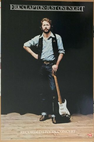 Eric Clapton Just One Night Live Album Promo Poster - Vg,  - Very Rare