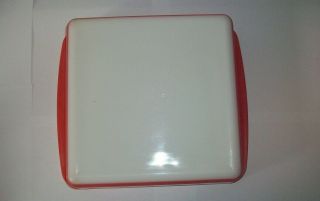 Rare Vintage Pyrex Red & White 8 x 8 Cake Dish Baking Square Pan 222 8