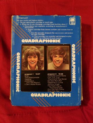 The Carpenters NOW &THEN QUAD Tape Quadraphonic 8 - Track Tape RARE 2