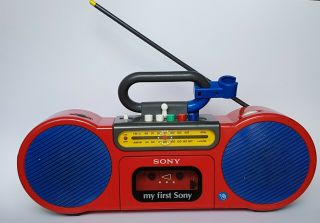 My First Sony Cfs - 2020 Am/fm Cassette Boombox Radio Aux Rare & Vintage