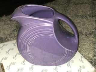 Rare Small Fiestaware Drink Pitcher - Lilac Purple Retired Euc.  Hard To Find