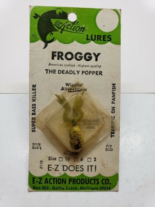 Jacks E - Z Action Froggy Lure The Deadly Popper Rare Tackle Box Find