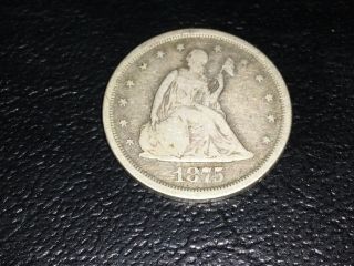 1875 - S 20 Cent Piece - Detail - Rare