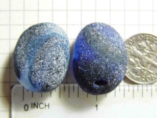 2 Multi XL Domed Cobalt Blue Fold 0.  56ozJQ RARE Seaham English Sea Glass 4