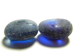 2 Multi XL Domed Cobalt Blue Fold 0.  56ozJQ RARE Seaham English Sea Glass 6