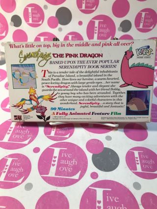 Serendipity The Pink Dragon Animated Movie Just For Kids Video VHS - RARE 1446 - 2 2