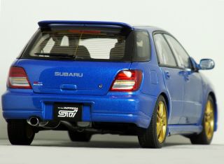 1:18 Autoart 2001 Subaru Impreza Wagon Wrx Sti (world Rally Blue) V - Rare Estate