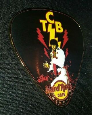 Hard Rock Cafe Memphis Elvis Presley King Of Music Tcb Guitar Pick Pin Rare /le