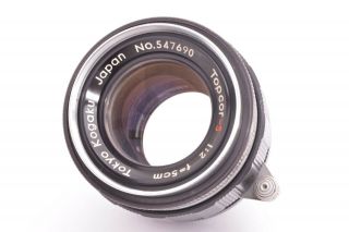 Rare Tokyo Kogaku Topcor - S Lens 50mm/f2 Leica 39mm Lmt Screw Mount 547690