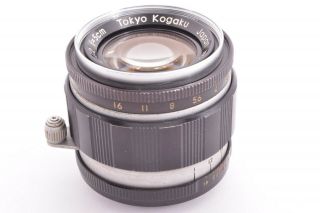 Rare Tokyo Kogaku Topcor - S lens 50mm/F2 Leica 39mm LMT screw mount 547690 3