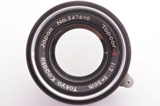 Rare Tokyo Kogaku Topcor - S lens 50mm/F2 Leica 39mm LMT screw mount 547690 5