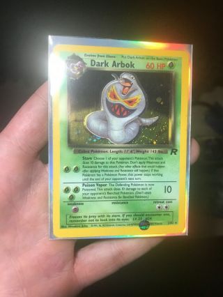 Pokémon Card Misprint Dark Arbok Extremely Rare 2/82 Rocket Set Vintage Vry Rare
