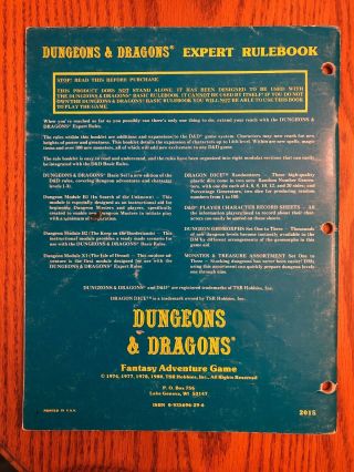 Dungeons & Dragons RARE 1st Printing Expert Set TSR 1012 With Dice And Crayon 5
