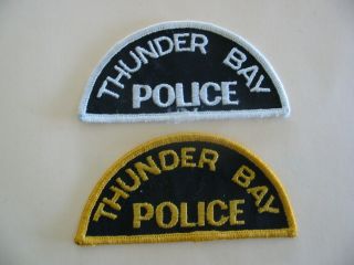 (2) Rare Old Style Patches Of The Thunder Bay Police,  Ontario,  Canada