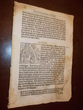 RARE - Title Leaf - The Epiphany from a Rare 1564 - Book of Common Prayer - Folio - 2