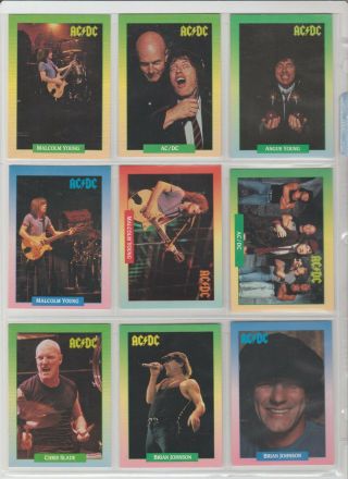 Ac/dc 1991 Brockum Rock 17 Card & Rare Hologram Subset Ex