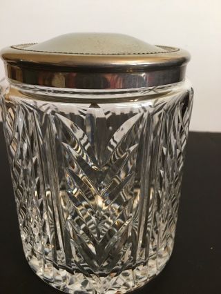 Magnificent Rare Waterford Cut Crystal Lismore Cigar Jar W/silver Cover - Lismore