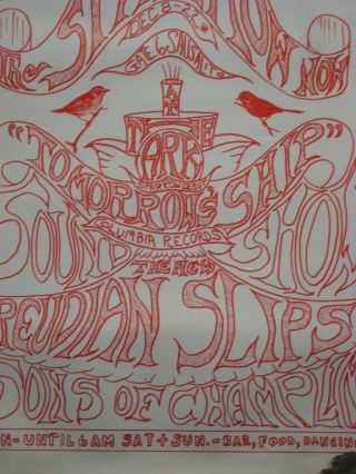 Rare Sparrow 1966 Concert Poster Proof At The Sausalito Ark