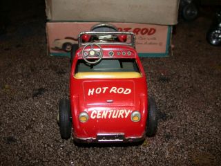RARE FRICTION HOT ROD WITH PISTON ACTION TIN TOY 5