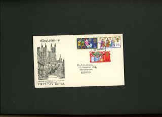 1969 Christmas Lincoln Cathedral Rare Illustration Fdc Lincoln Fdi Handstamp