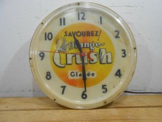 Very Rare Orange Crush Cola 16 " Soda Bottle Light Up Clock Sign