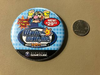 Wario Ware Inc.  Promotional Promo Button Pin Nintendo Gamecube Rare