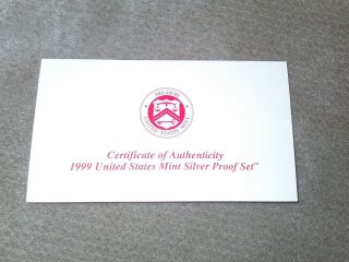 1999 Silver Proof Set With - - RARE YEAR - - 8