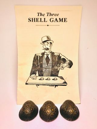 Rare Magician Black Fox The 3 Shell Game Handcrafted Deluxe Turtle Shells Magic 5