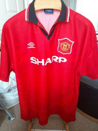 Rare Old Manchester United 1994 Football Shirt Size Xtr Large Cole 17